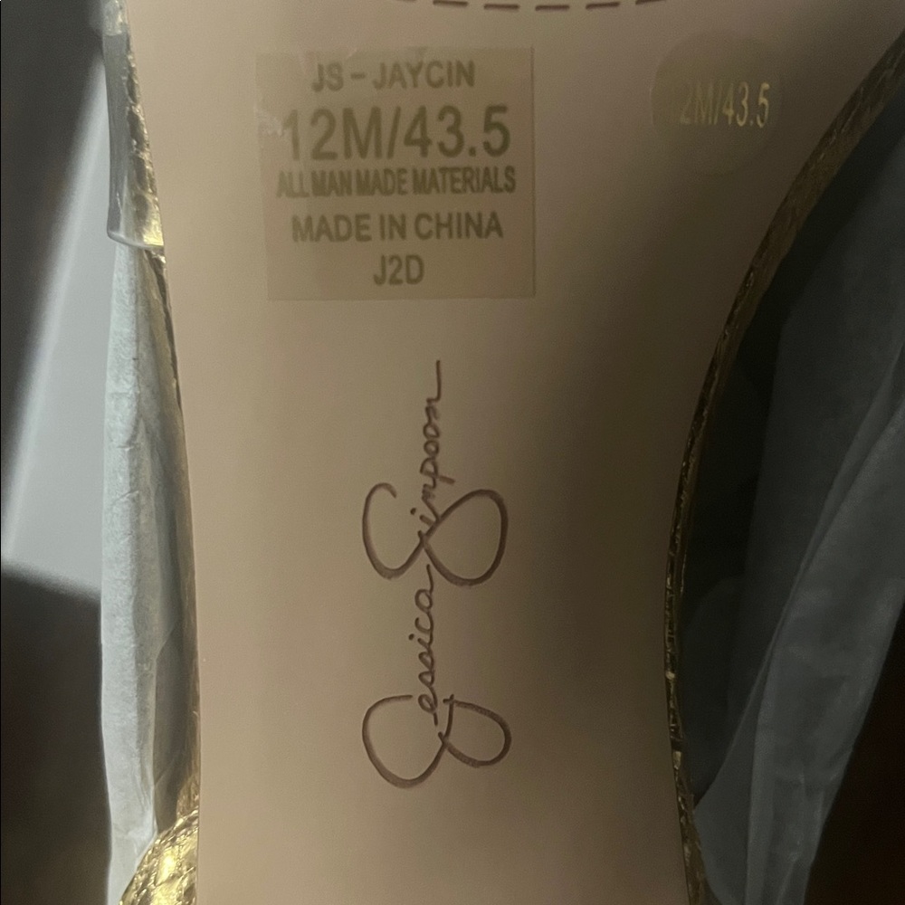 Jessica Simpson Gold Embellished Sandals - Picture 5 of 6